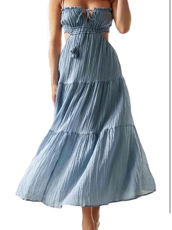 Amazon Dresses & Skirts - Amazon Light Blue Backless Tiered Maxi Dress